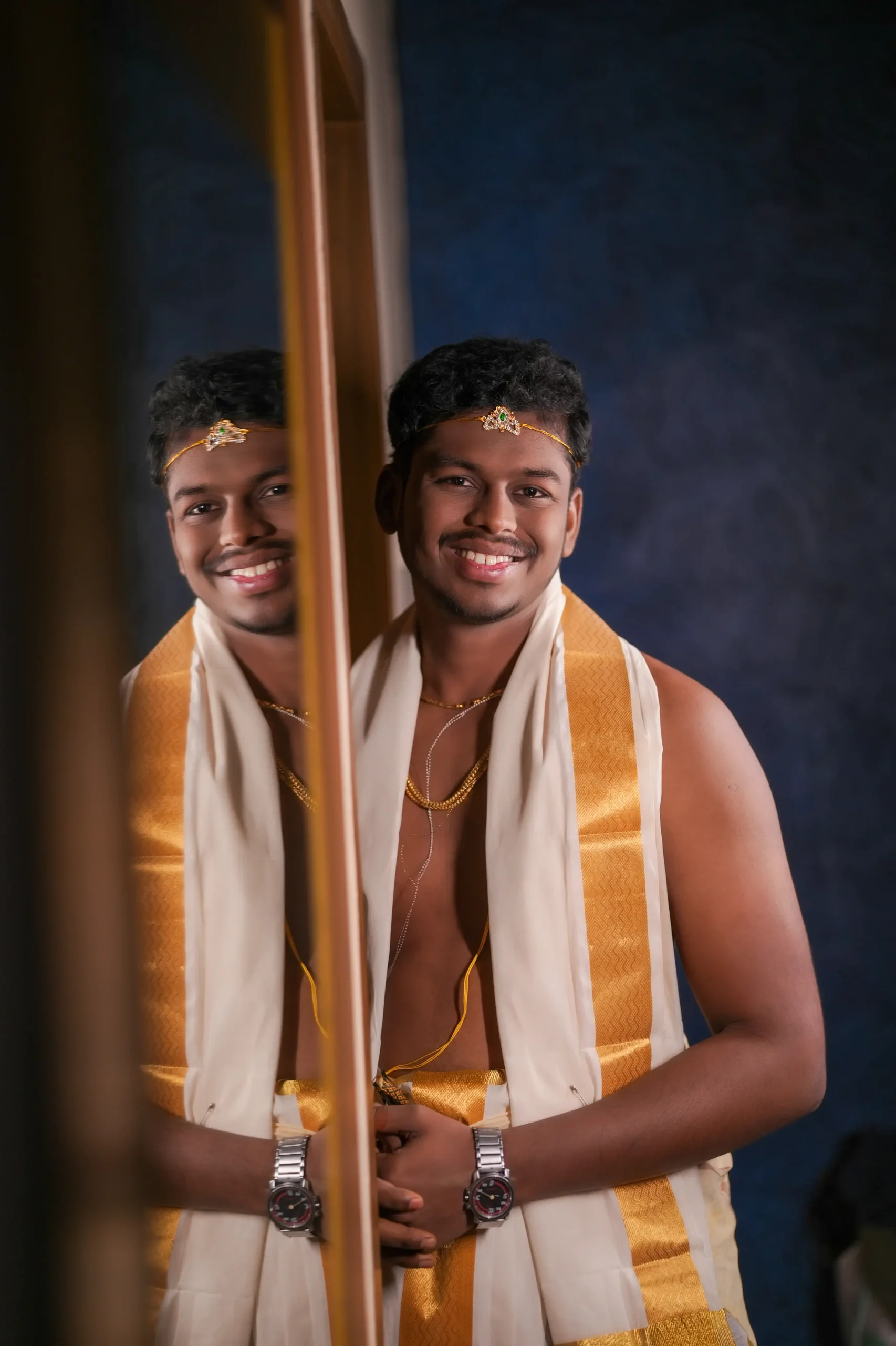 Groom reflection photography creative Tamil wedding photographer π’ Yuvi Studio Fotography & Film Making π· Best marriage Photographers π Velayuthampalayam, Karur.